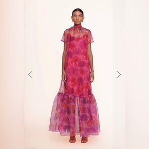 LIKE NEW STAUD CALLUNA DRESS IN MAGENTA PAINTED FLORAL